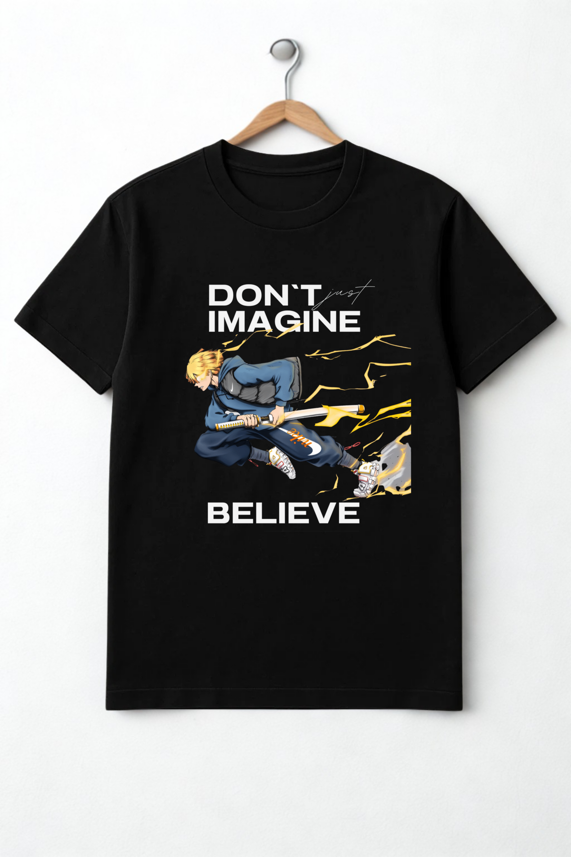 Zenitsu: Don't Just Imagine, Believe | Demon Slayer Oversized T-Shirt