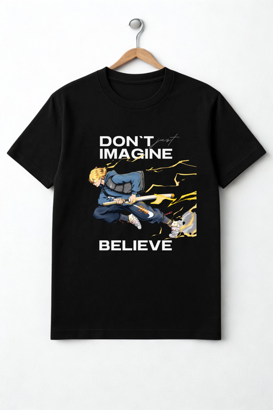 Zenitsu: Don't Just Imagine, Believe | Demon Slayer Oversized T-Shirt