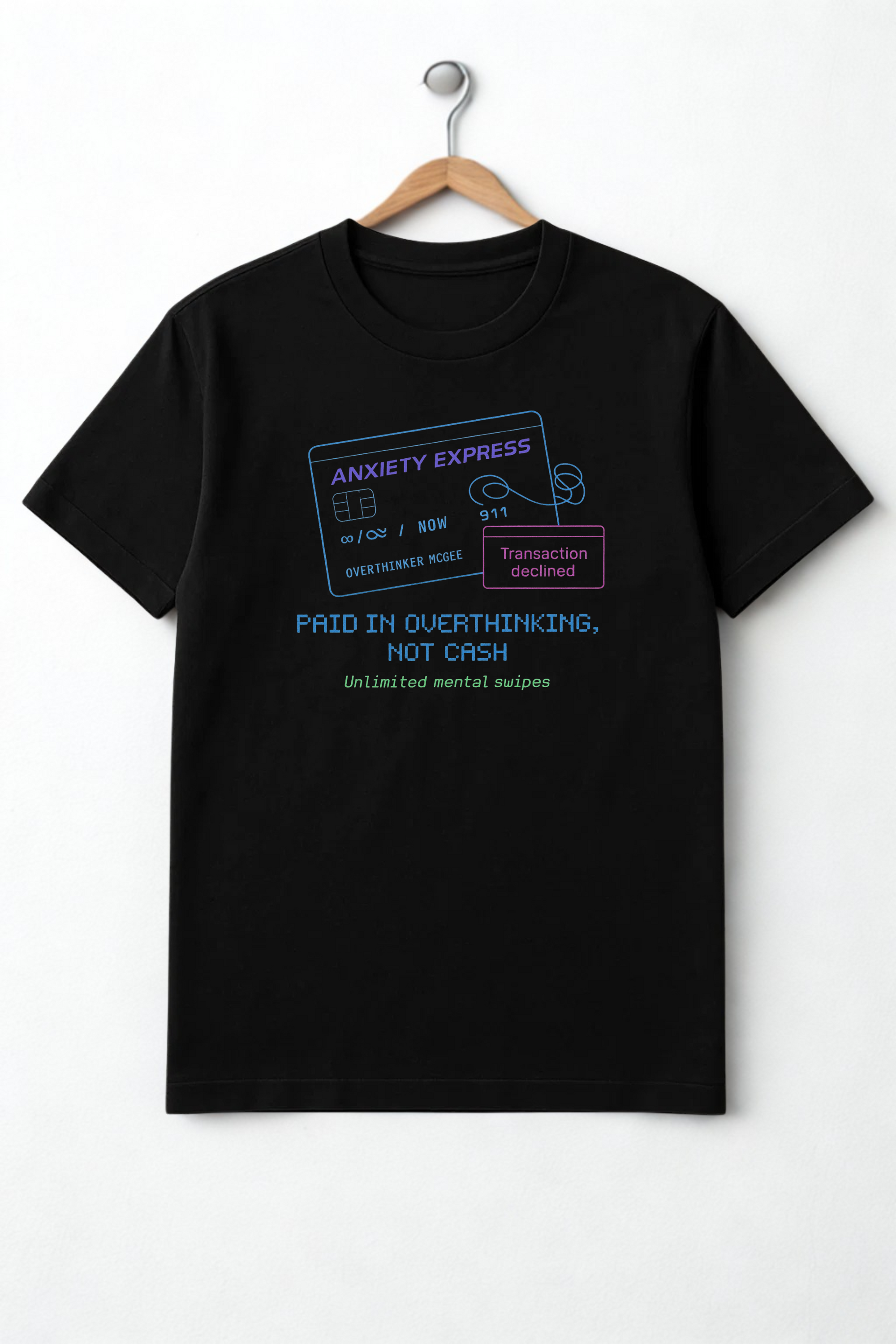 Anxiety Express: Overthinking Card T Shirt