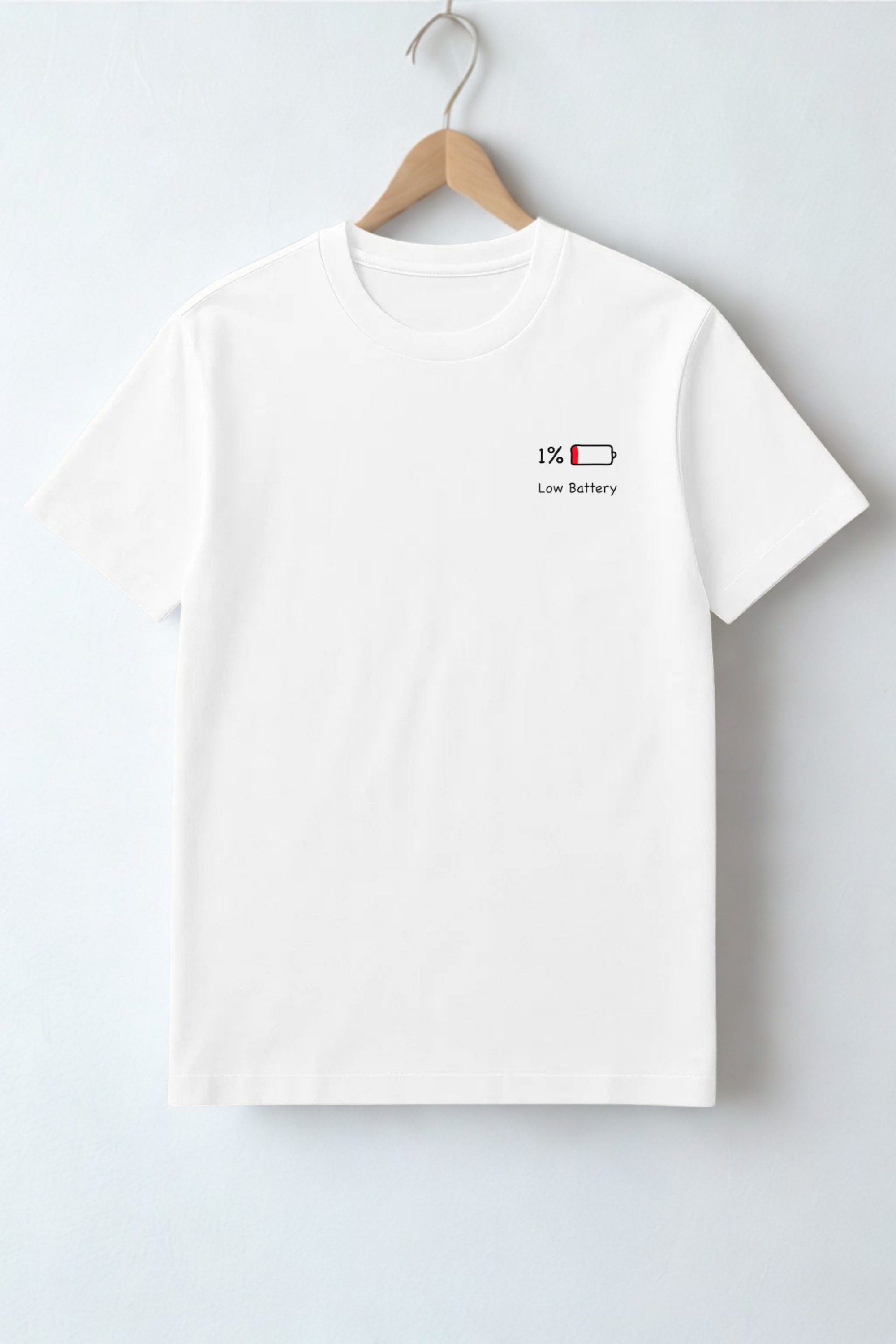1% Battery: Low Power Mode T-Shirt